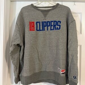New Era Gray LA Clippers Crewneck Sweater